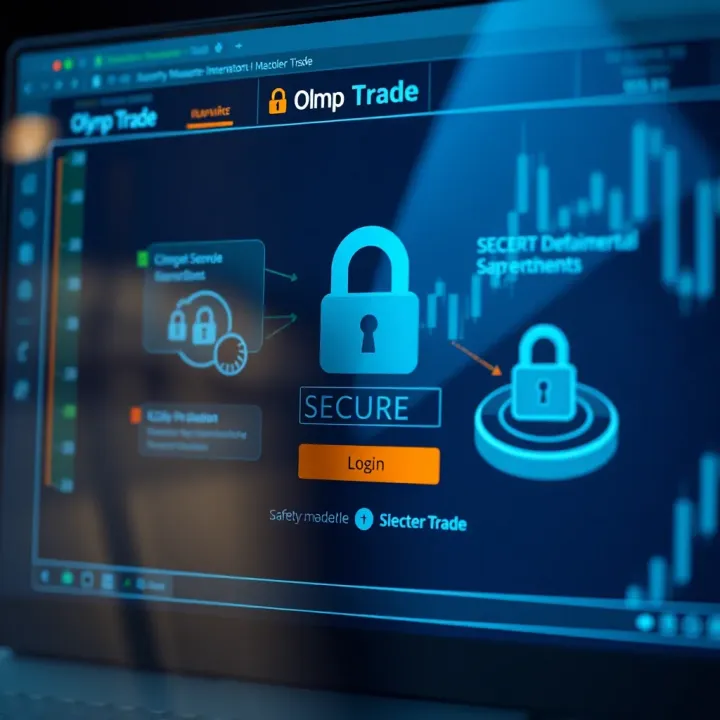 Secure login interface showcasing safety features of the Olymp Trade platform