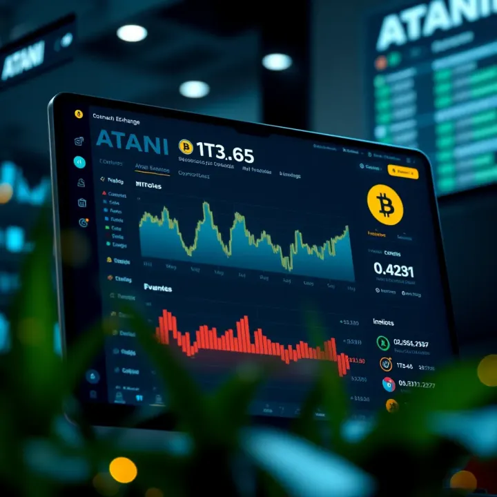 Dashboard interface showing key features and trading options on Atani Exchange platform