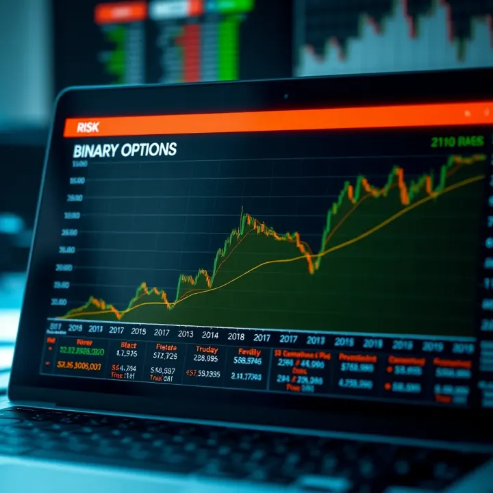Graph depicting risk levels and common investment strategies in binary options trading