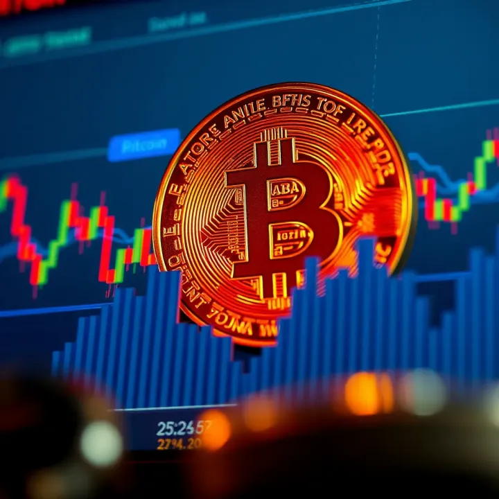 Graph depicting Bitcoin price fluctuations and market trends over time