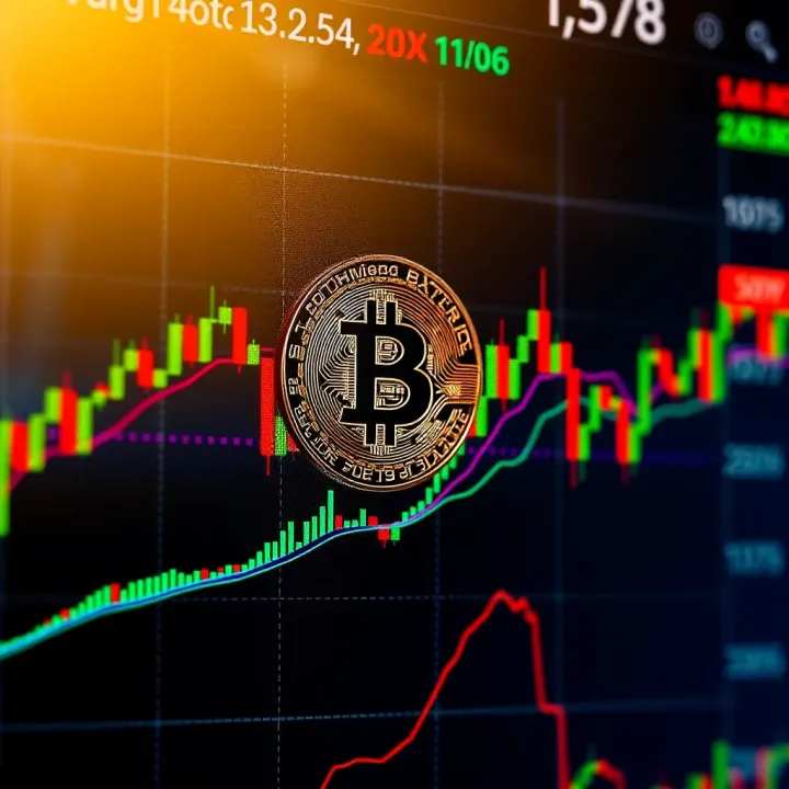 Bitcoin Price Trends and Market Analysis Graph showing Bitcoin price trends with technical indicators and market analysis