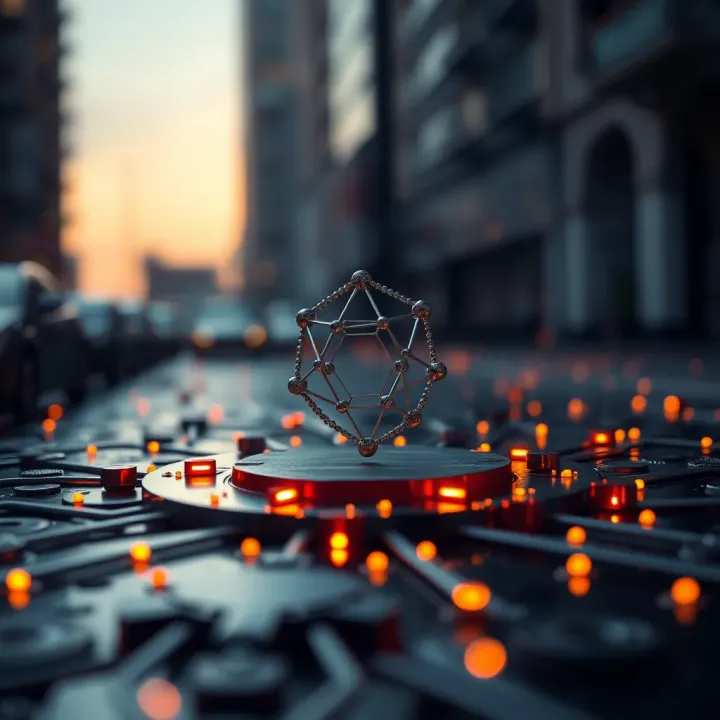 Conceptual representation of blockchain technology supporting Chainlink's decentralized oracle network
