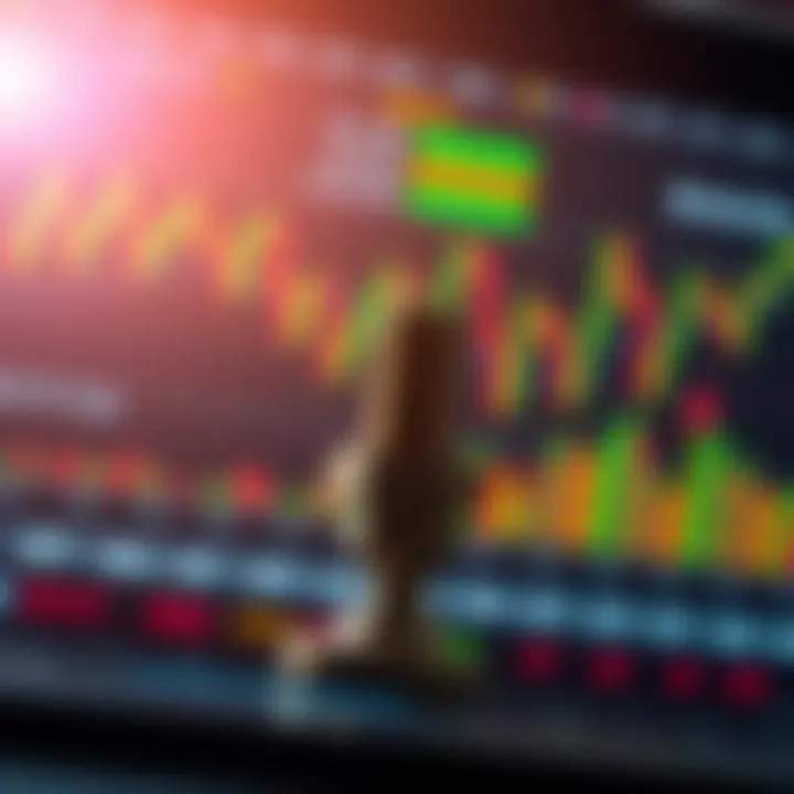 Illustration showing binary options trading with financial charts and digital interface