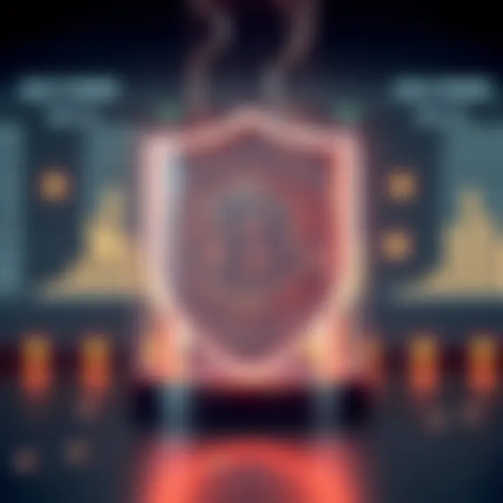 Visual representation of security shield protecting digital assets in cryptocurrency investment