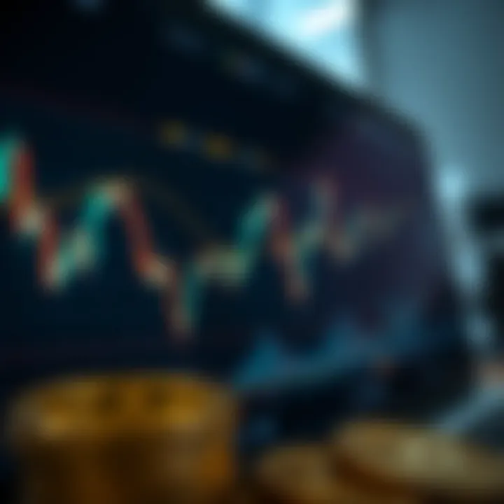 Graph showing Bitcoin price fluctuations over a recent period with highlighted trend lines