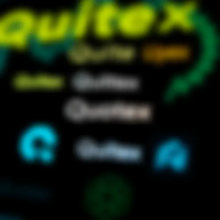 Comparison of Quotex logo with competitor logos highlighting unique visual elements