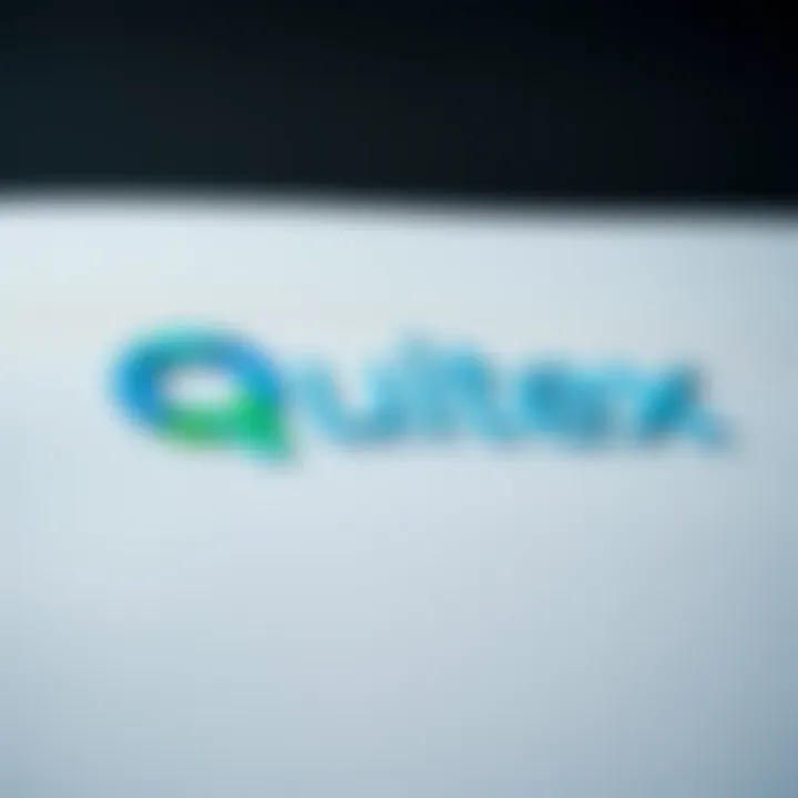 Detailed view of the Quotex logo showcasing its color scheme and geometric shapes