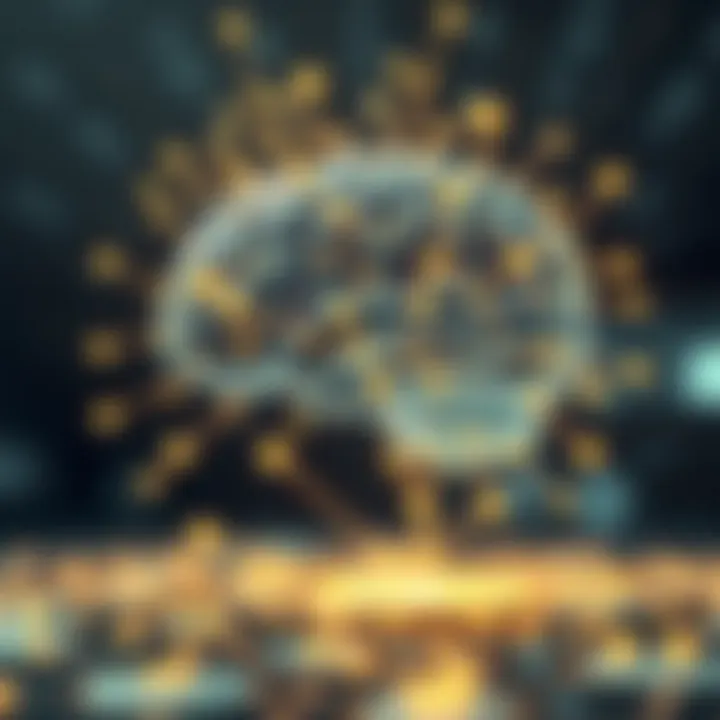 Abstract digital brain network symbolizing artificial intelligence connections and data flow