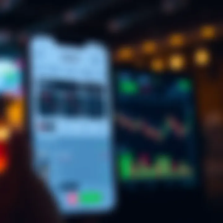 User interface of Quotex app showing various investment options and real-time trading charts