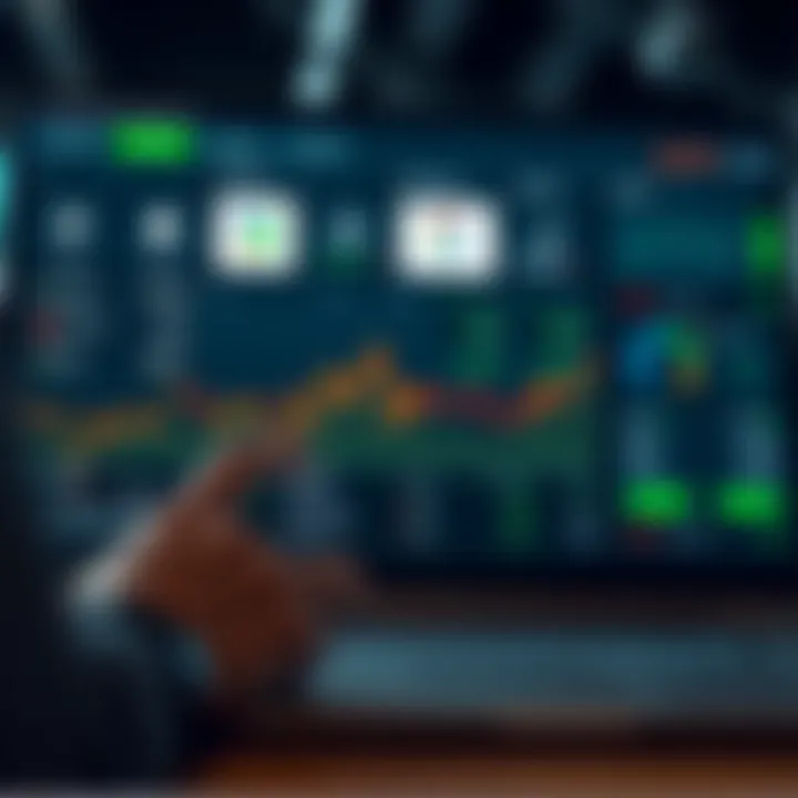 Digital interface showing various online brokerage platforms and investment options