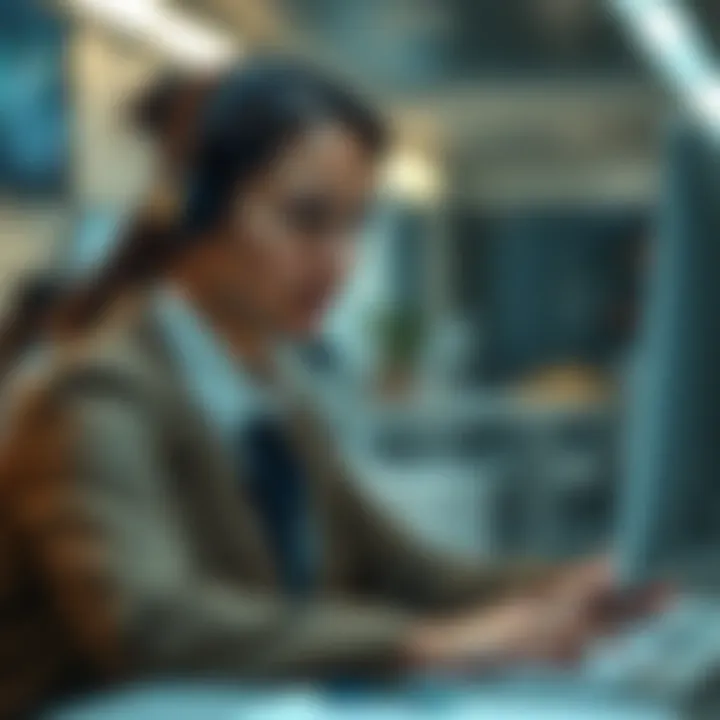 Customer support representative assisting investor through secure financial services