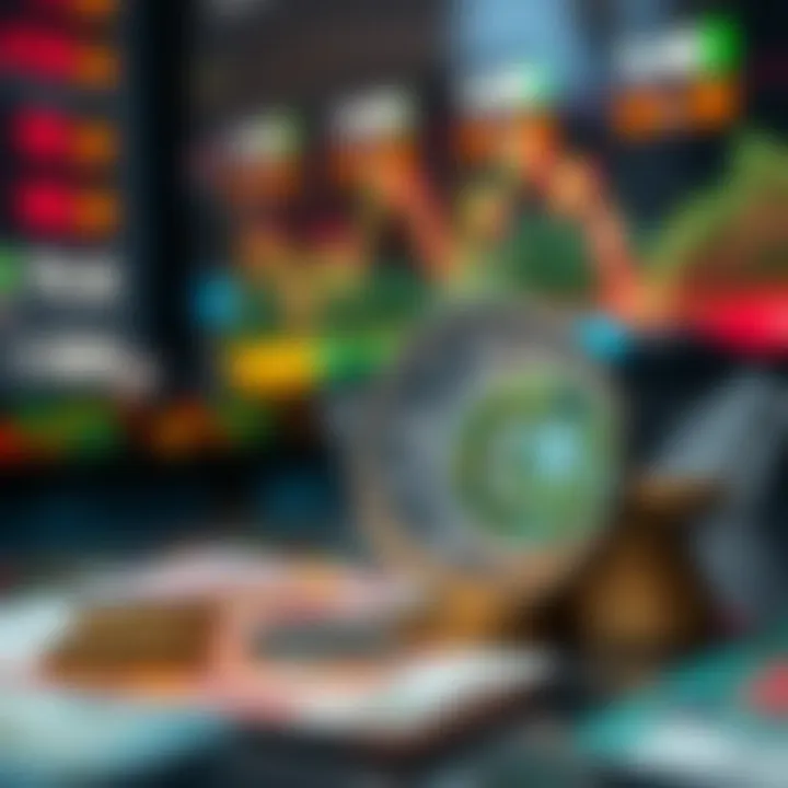 Illustration of political and market factors influencing currency fluctuations