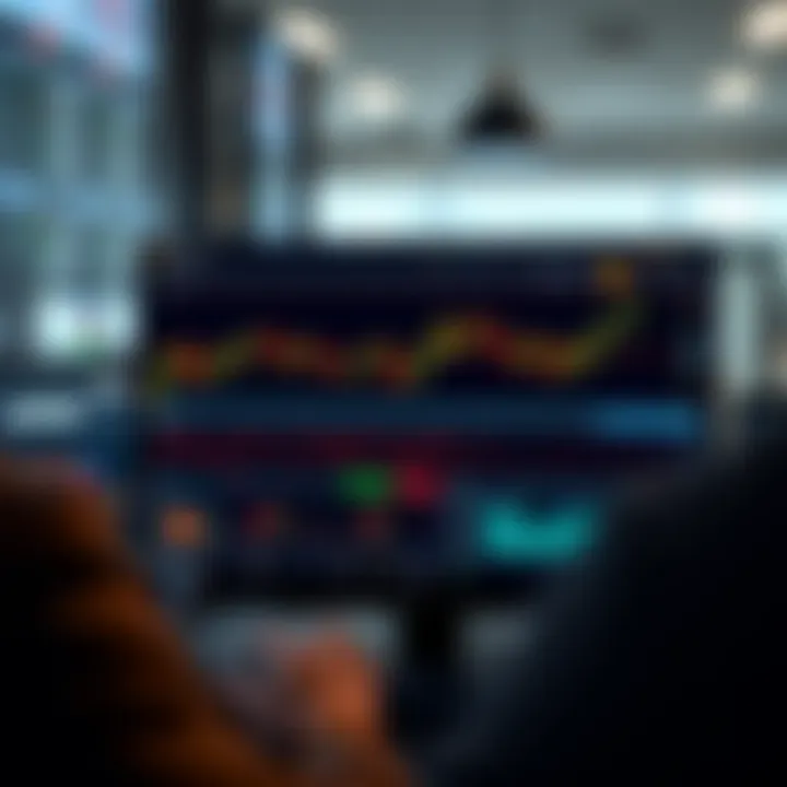 Trading platform interface showing simulated market data and virtual funds for practice