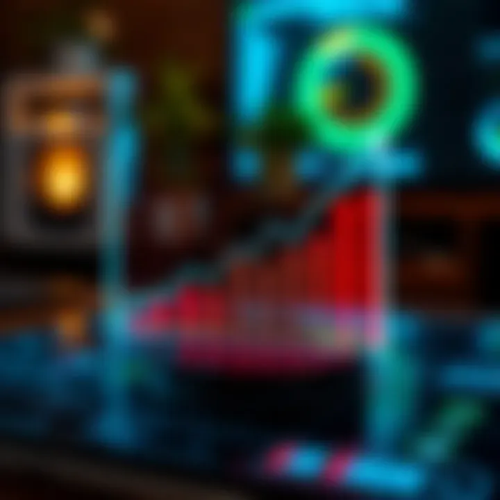 Graph showing increased customer engagement and growth through targeted digital marketing tactics