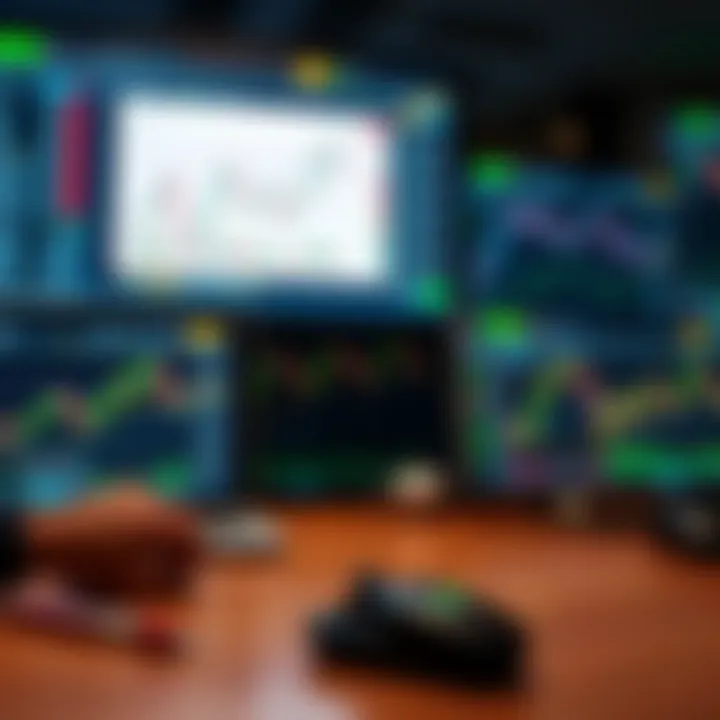 Illustration of financial charts and tools used for trading optimization on digital devices
