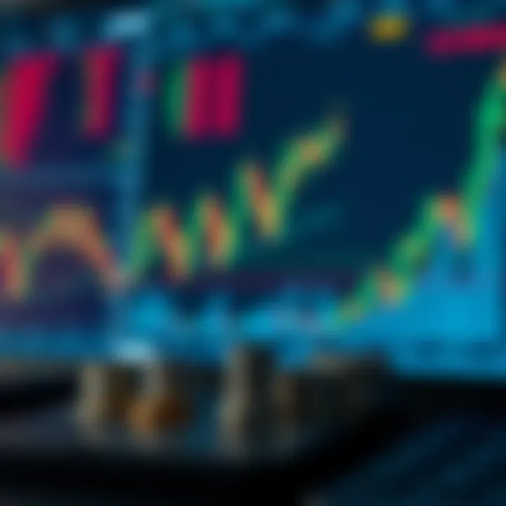 Financial instruments and charts illustrating strategies for trading volatility