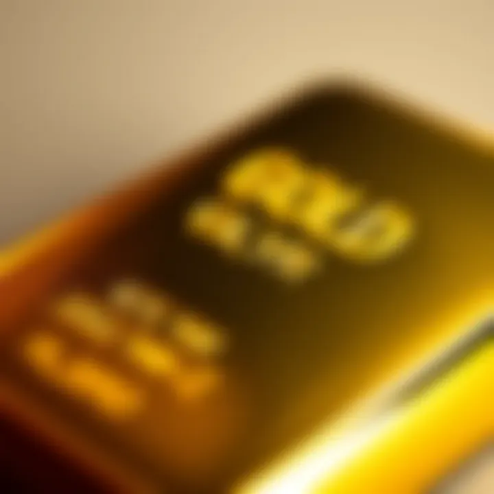 Standard Gold Bar Weight and Characteristics Close-up view of a standard gold bar showing its polished surface and engraved details