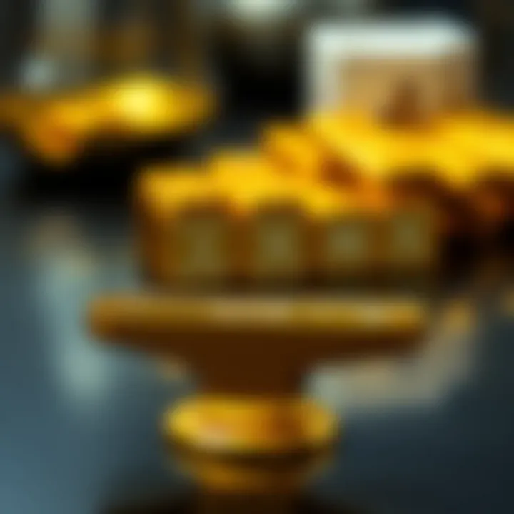 Detailed representation of a gold ounce measurement scale with weight units