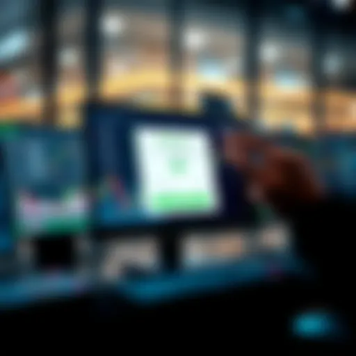 Secure login screen displaying a digital interface for accessing an online trading platform