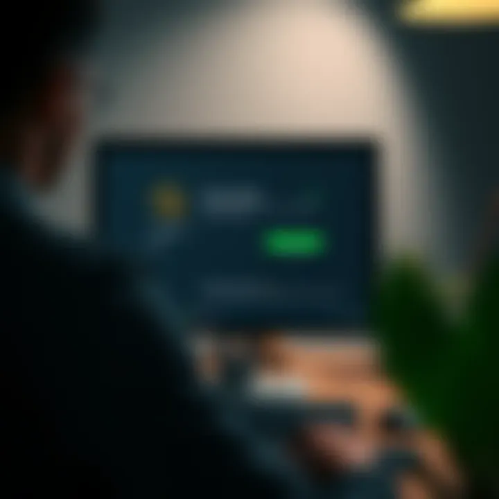 Computer setup showing the Pocket Option application installation progress