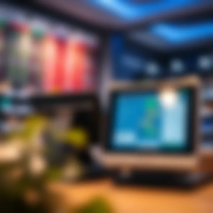 Digital interface illustrating POS system integration in financial and technological contexts