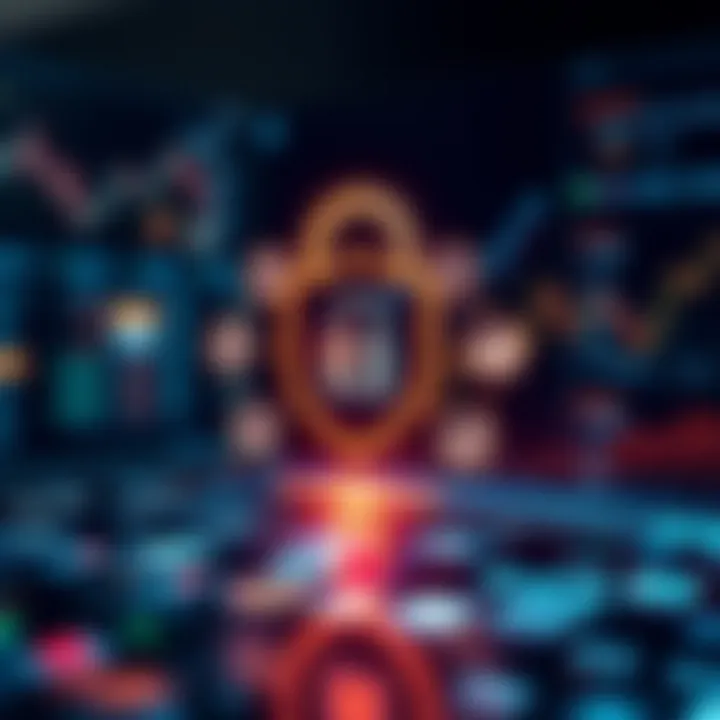 Illustration of secure online trading with digital security icons and financial graphs