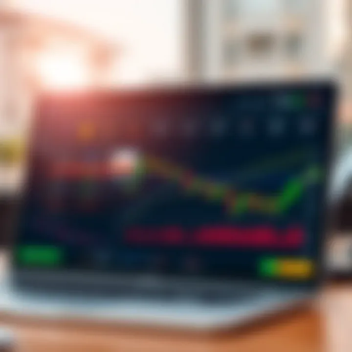 Dashboard interface showing trading options and market charts on Quotex platform