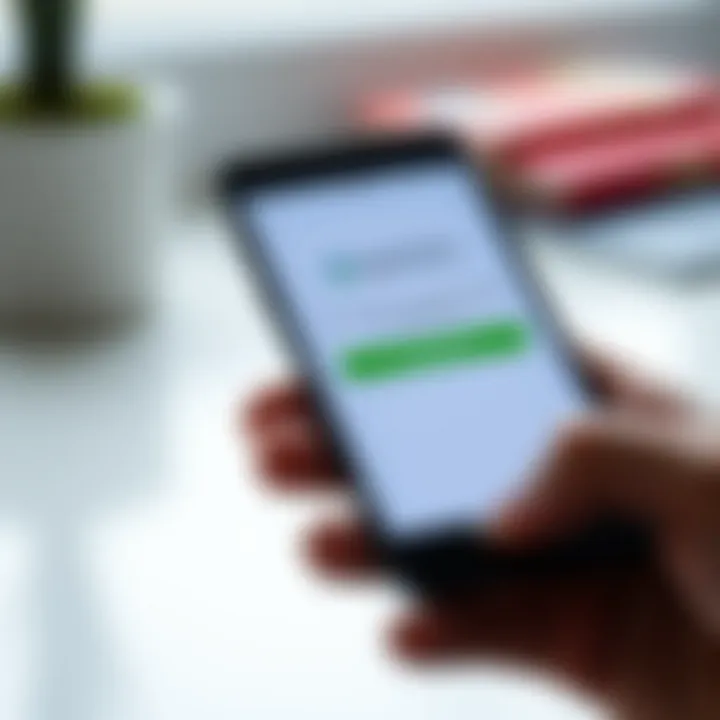 Smartphone screen showing the Quotex app download page