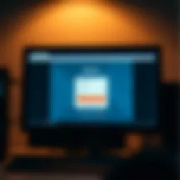 Computer screen displaying the Quotex login page with input fields for username and password