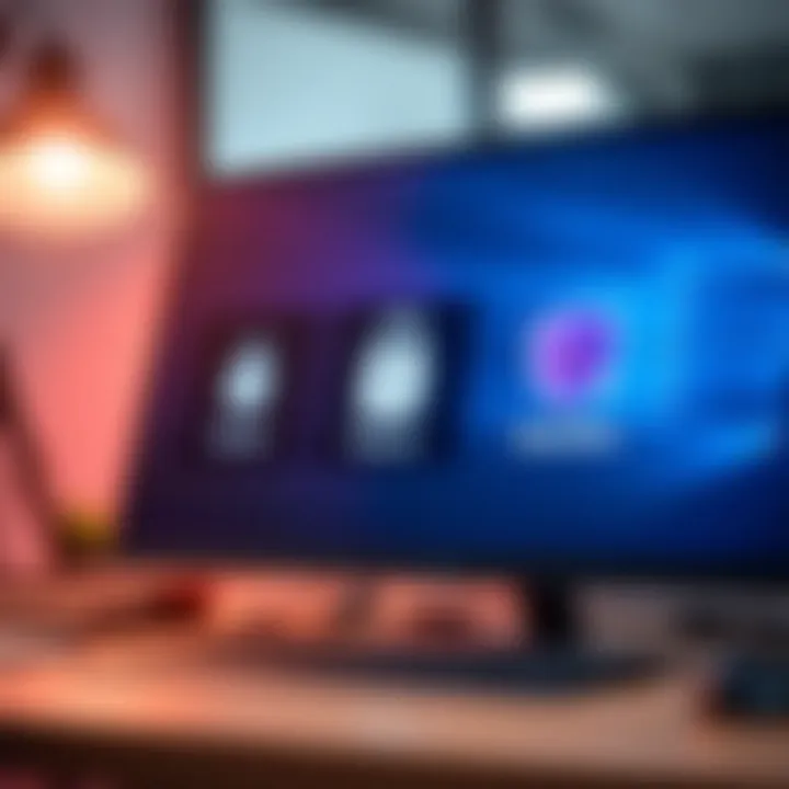 Desktop setup showing a secure connection and system compatibility icons for safe Quotex access