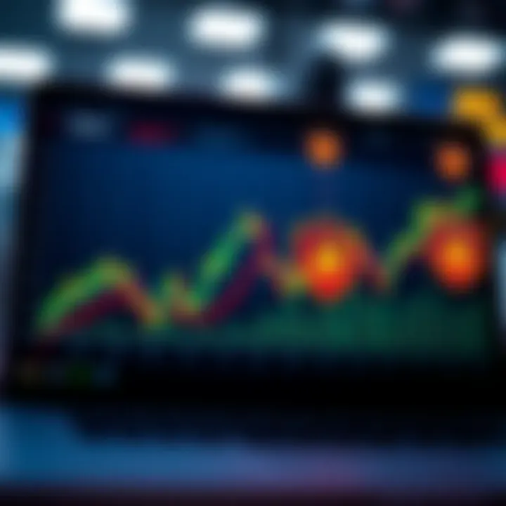 Graph depicting market trends with security icons highlighting platform safety measures