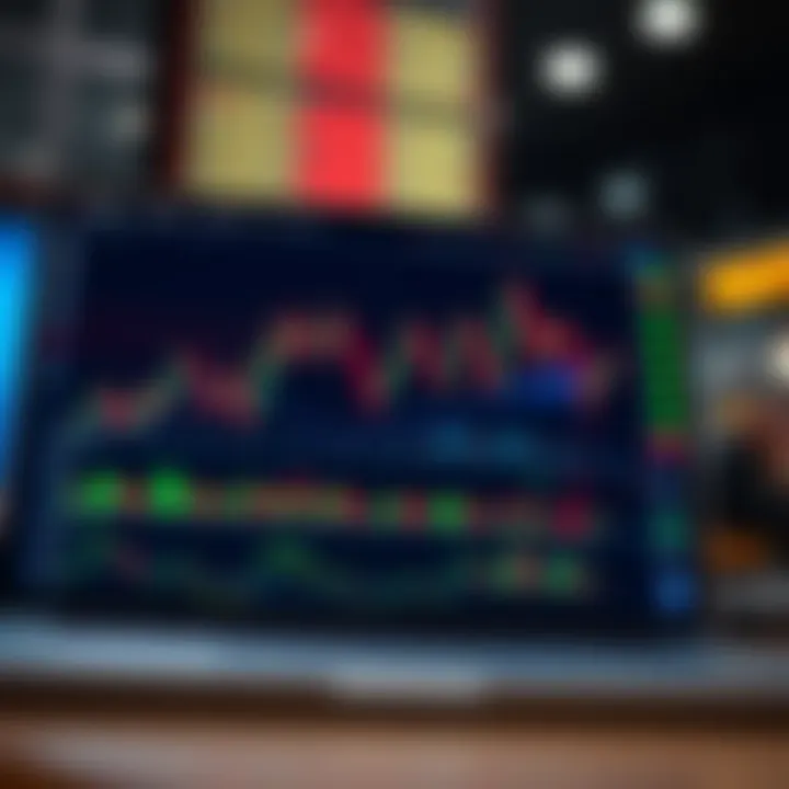 Graph showing financial trading trends on Quotex platform interface