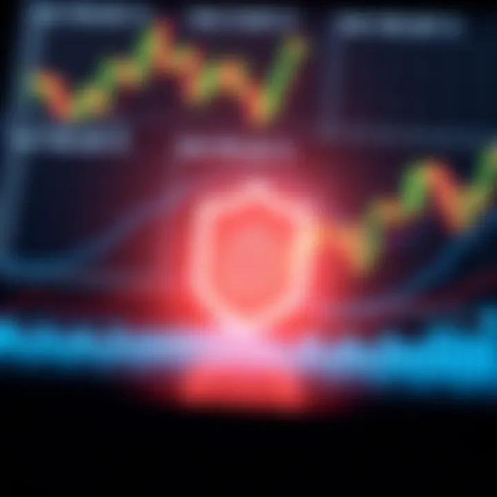 Financial chart and security shield symbolizing safe investment environment