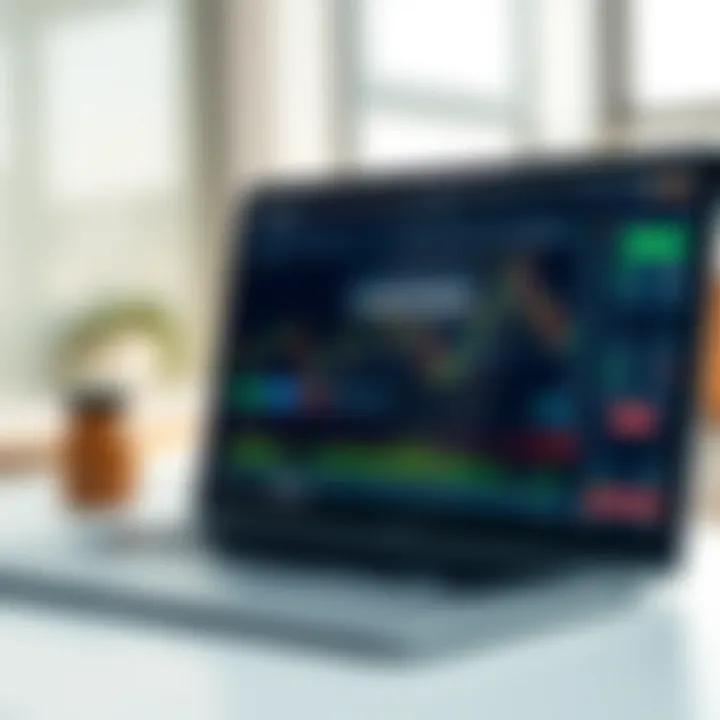 User interface showing digital option trading charts and tools on Quotex platform