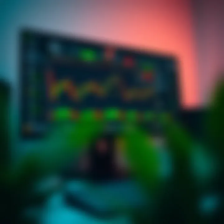 User interface of Quotex platform showing trading charts and operation tools