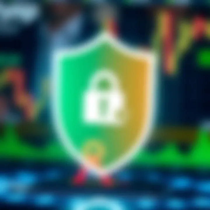 Security shield symbol representing safety measures in online trading apps