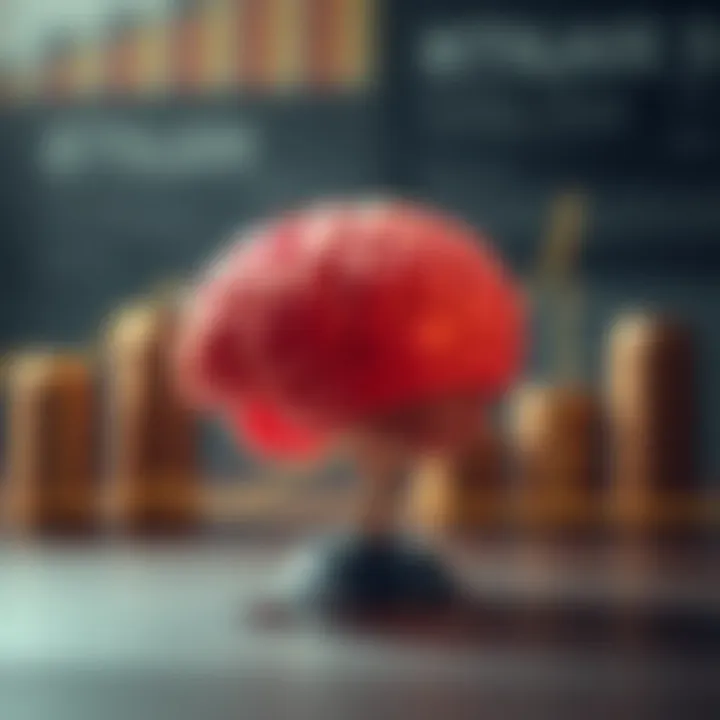 Visual representation of intelligence quotient concept with brain and measurement graph