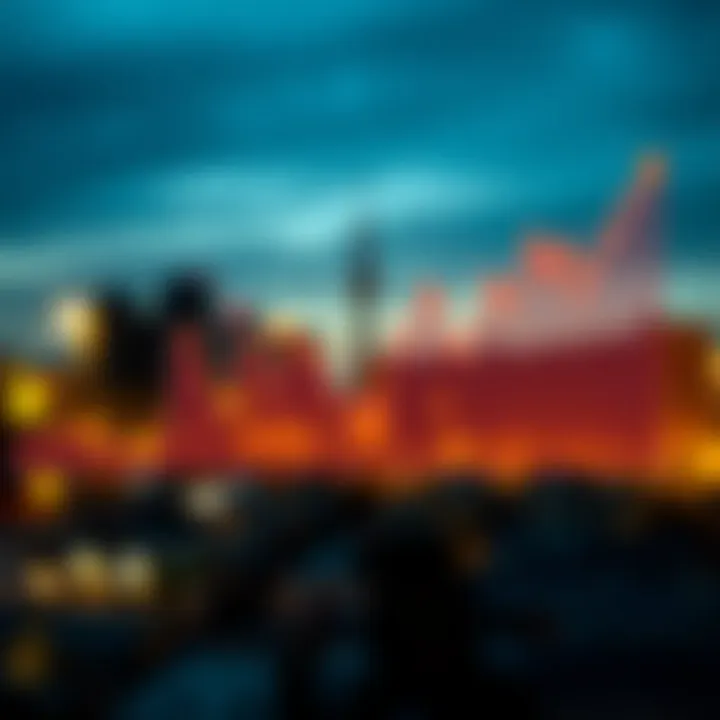 Line chart showing a price pullback within an upward market trend