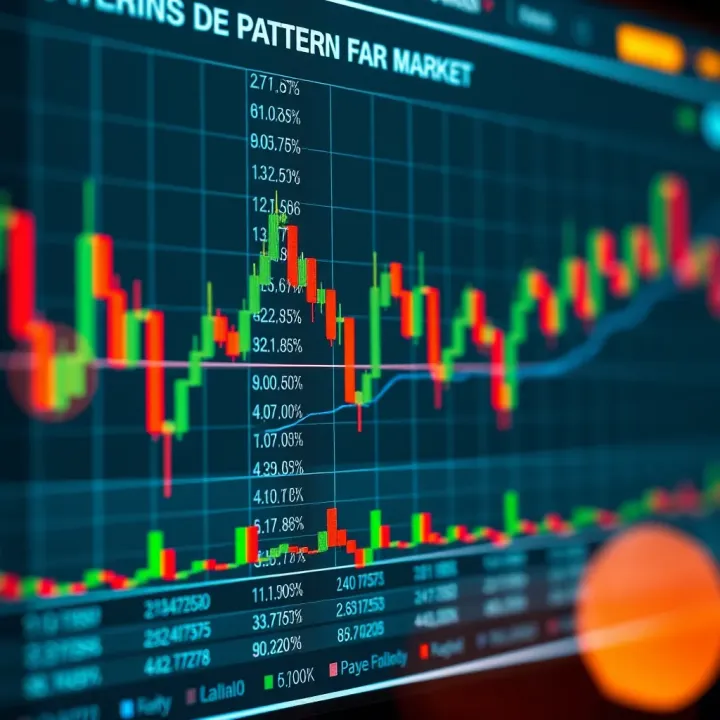 Chart showing different candlestick patterns used to analyze binary options market trends