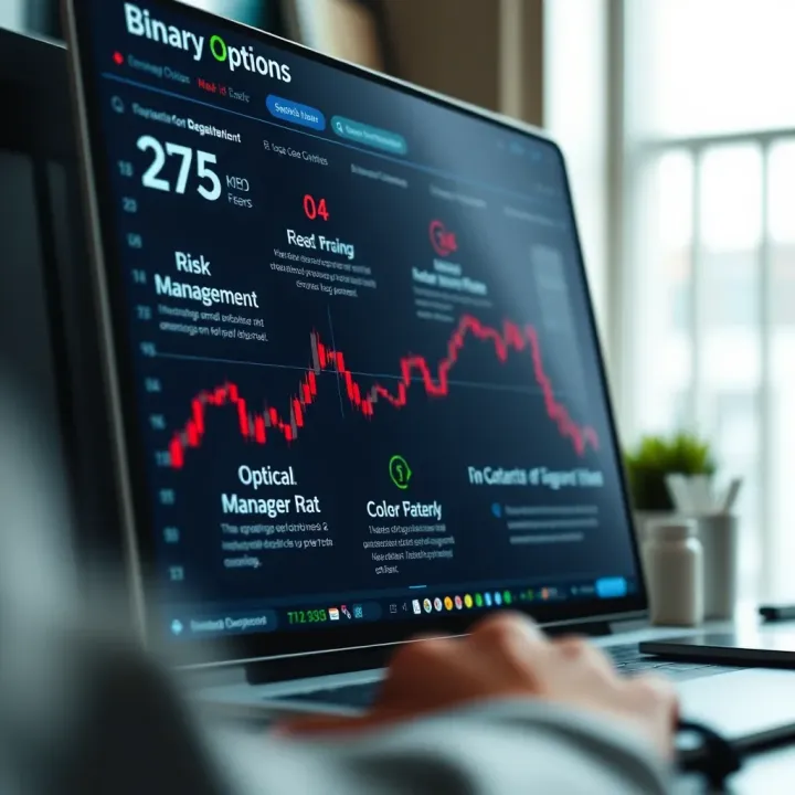 Illustration of key factors to consider when choosing a binary options broker including regulation, risk management, and user reviews