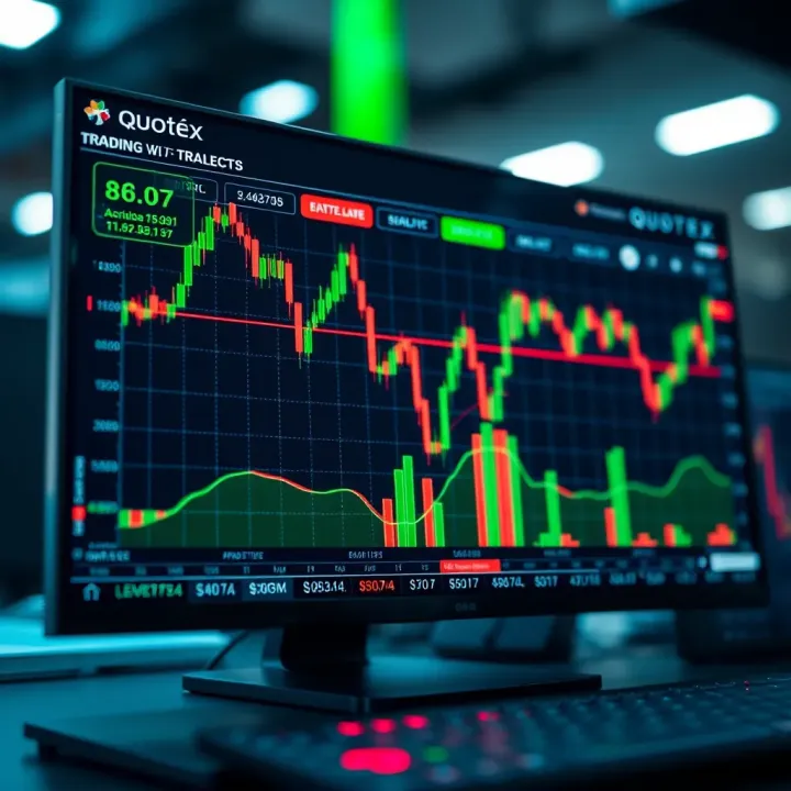 Chart displaying trading strategies and real-time market data on Quotex platform