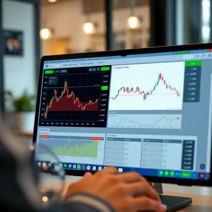 User interface of Quotex Entra platform showing trading options and charts