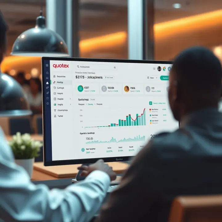 Visual representation of Quotex platform interface showcasing PNG graphic elements