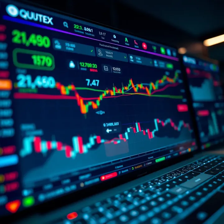 Dashboard interface of a digital trading platform showing various charts and market indicators