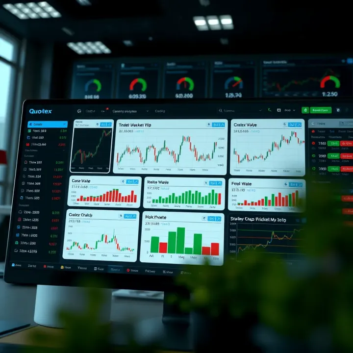 Quotex Web Platform Dashboard Overview Dashboard overview showing real-time market data and trading options on Quotex Web platform