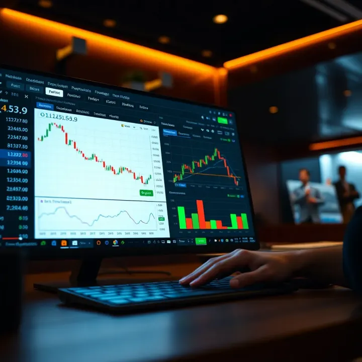 Quotex Demo Account Interface Overview Screenshot of Quotex trading platform showing demo account interface with charts and tools