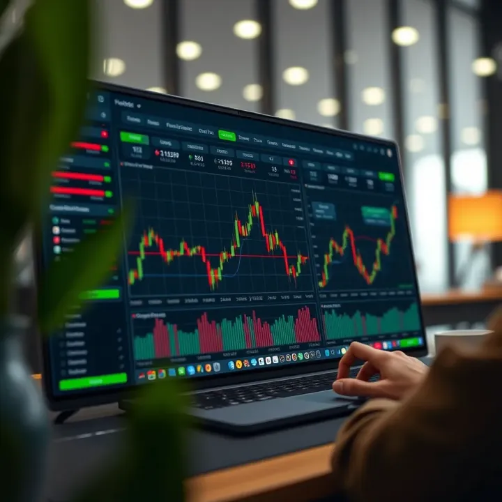 Interface showing Deriv Smart Trader platform with various trading options and charts