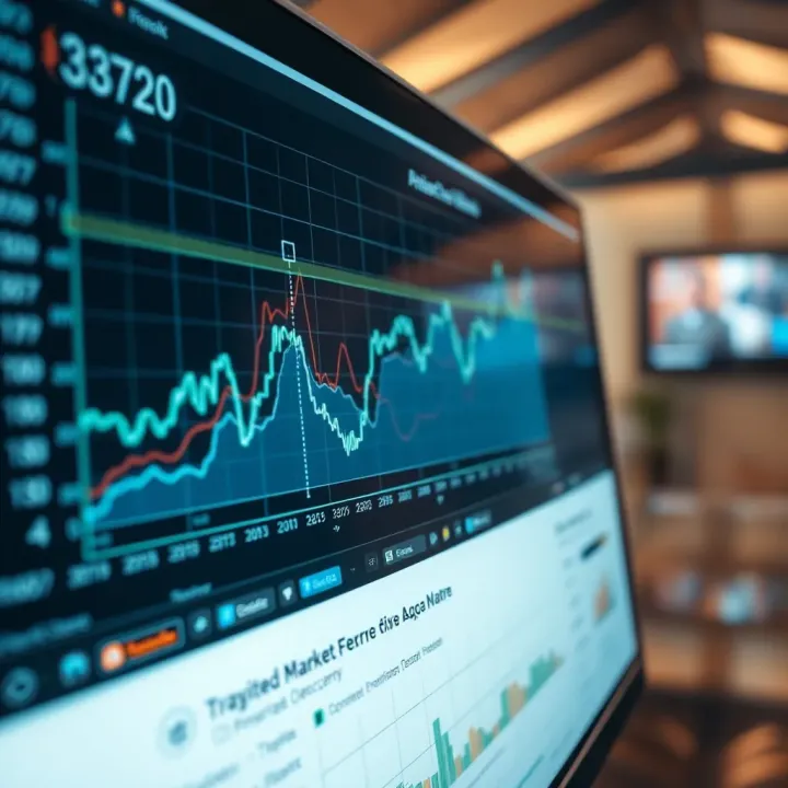 Graph illustrating digital financial market trends and platform security measures