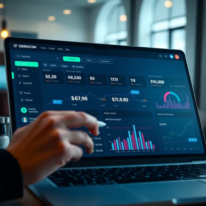 Dashboard overview showing core features and user interface of Derive.com platform