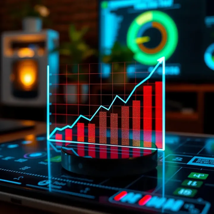 Graph showing increased customer engagement and growth through targeted digital marketing tactics